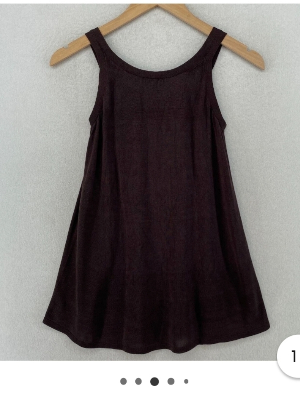 Eileen Fisher Sleeveless A-Line Silk/Viscose Knit Swing TANK  Brown